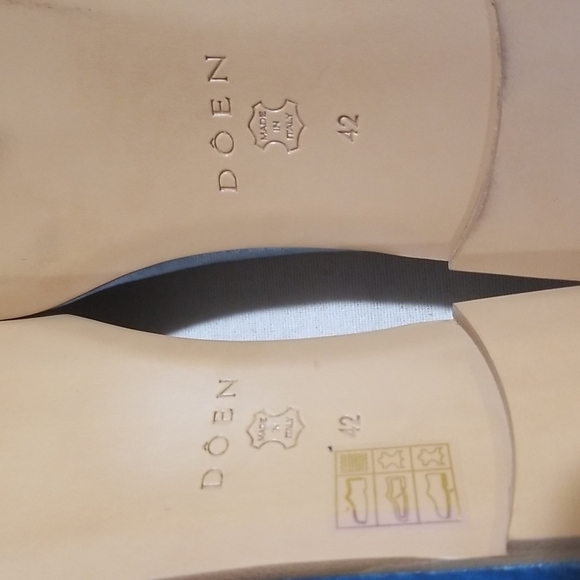 💕DOEN💕 Ballerina Slipper ~ Cerulean Blue Velvet Leather Flats EU 42 US 11 NWT - Picture 15 of 16